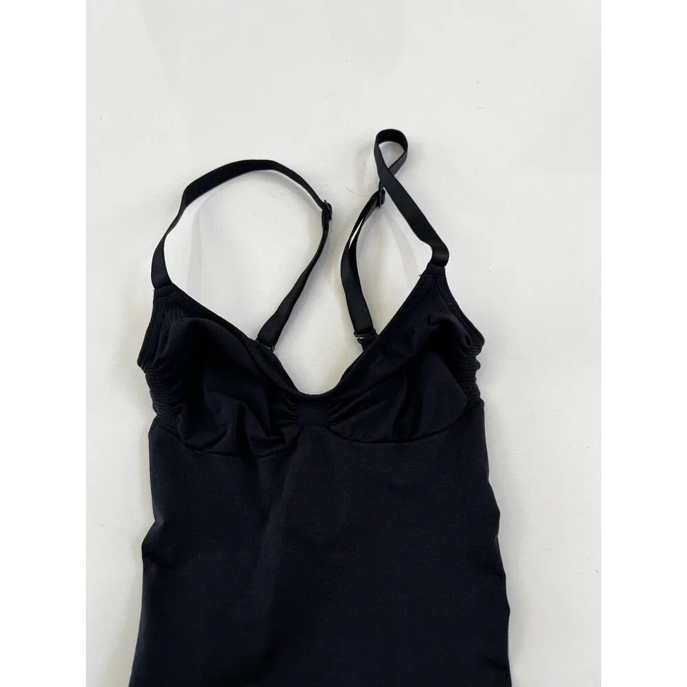 SKIMS Seamless Sculpt Thigh Shapewear Bodysuit Slimming M Snatched Onyx Black